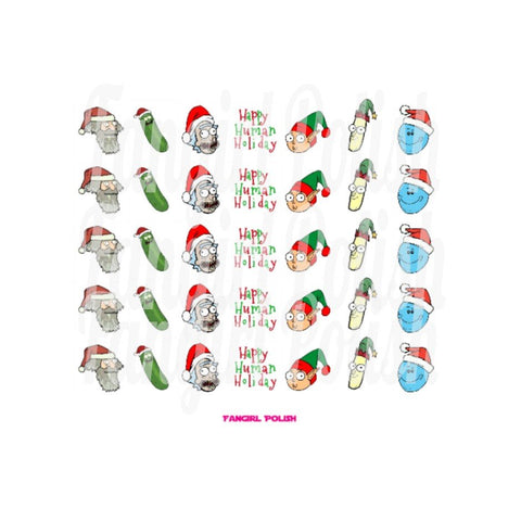 Merry *burps* Christmas Water Slide Nails Decals