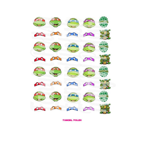 Heroes In A Half Shell Water Slide Nail Decals