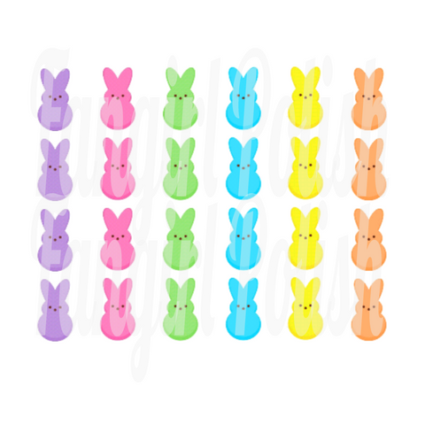 Peep These Bunnies Water Slide Nail Decals